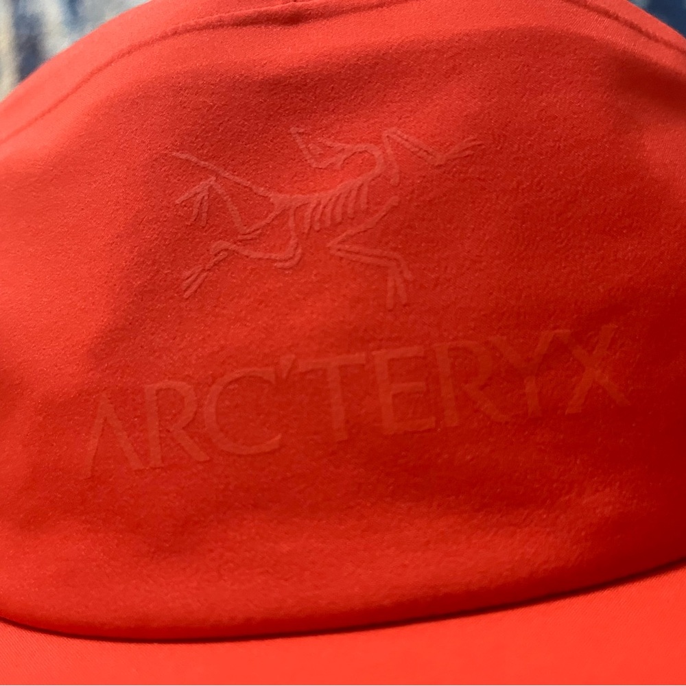Arc'teryx orange 5 panel gore Tex Cap